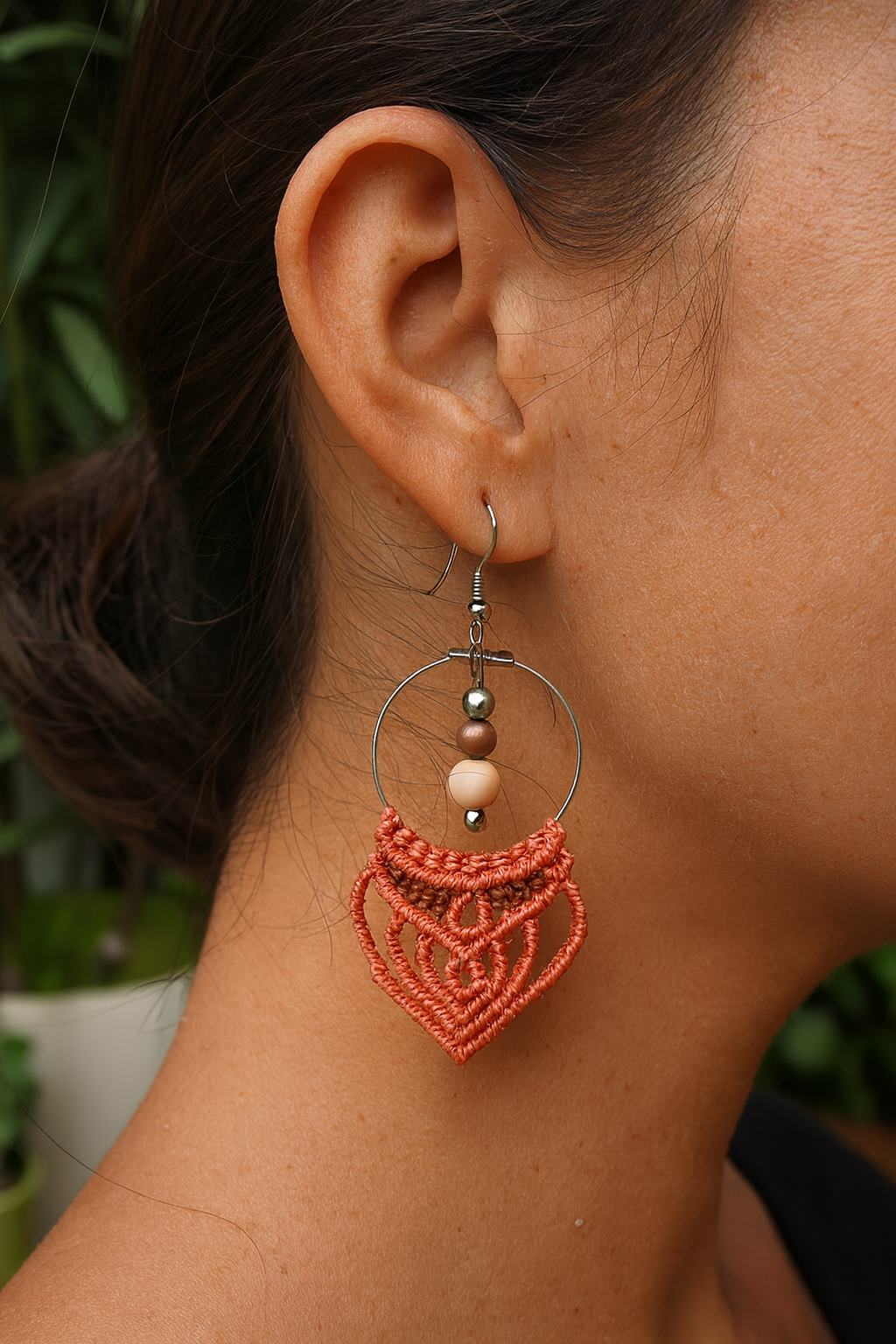 Boucles d'oreilles en macramé, tisseuses de rêves