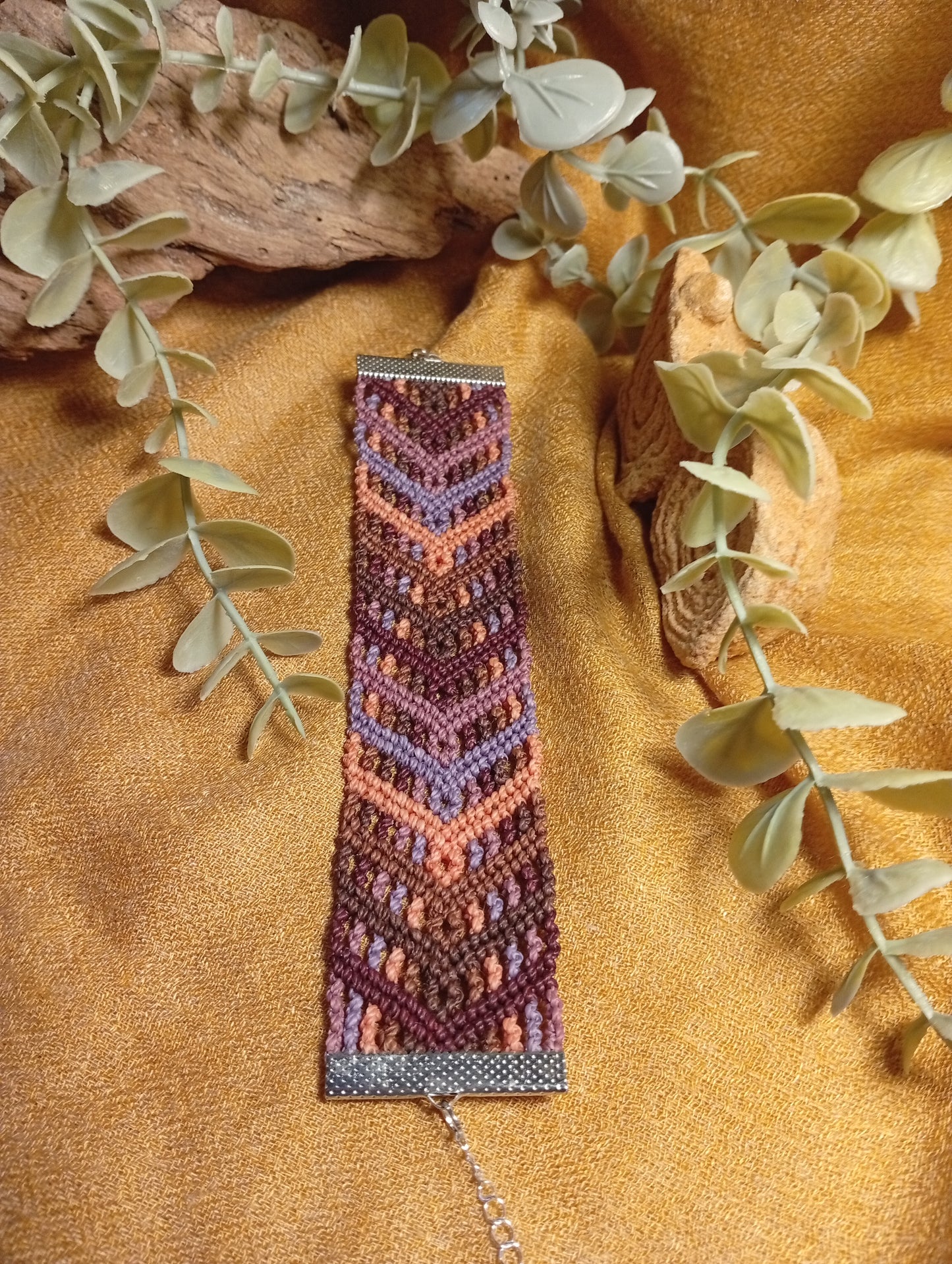 Bracelet en macramé Nova Pourpre