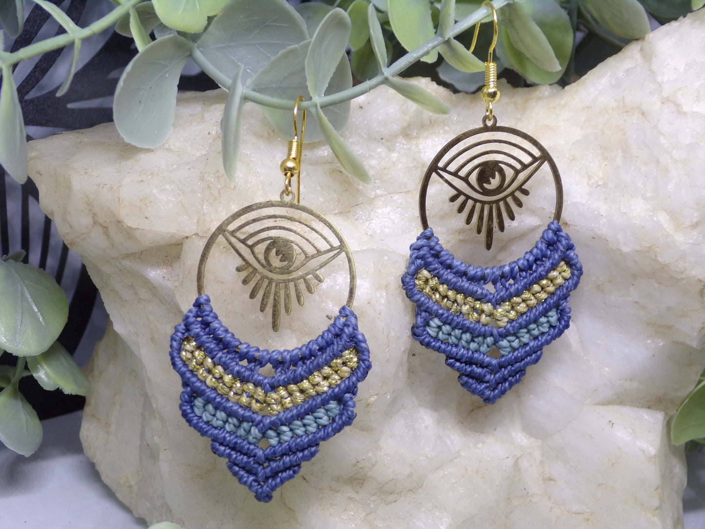 Boucles d'oreilles en macramé, Vision Intérieure