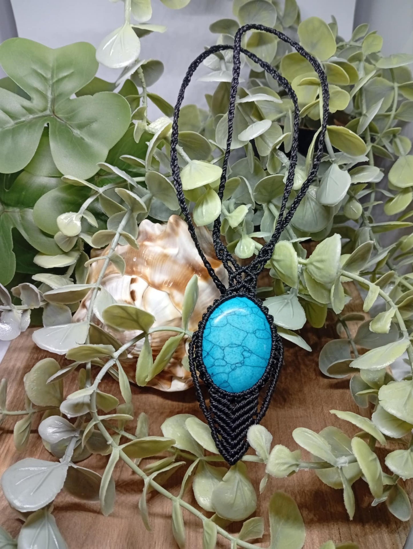 Collier en micro macramé: Turquoise Tréssée