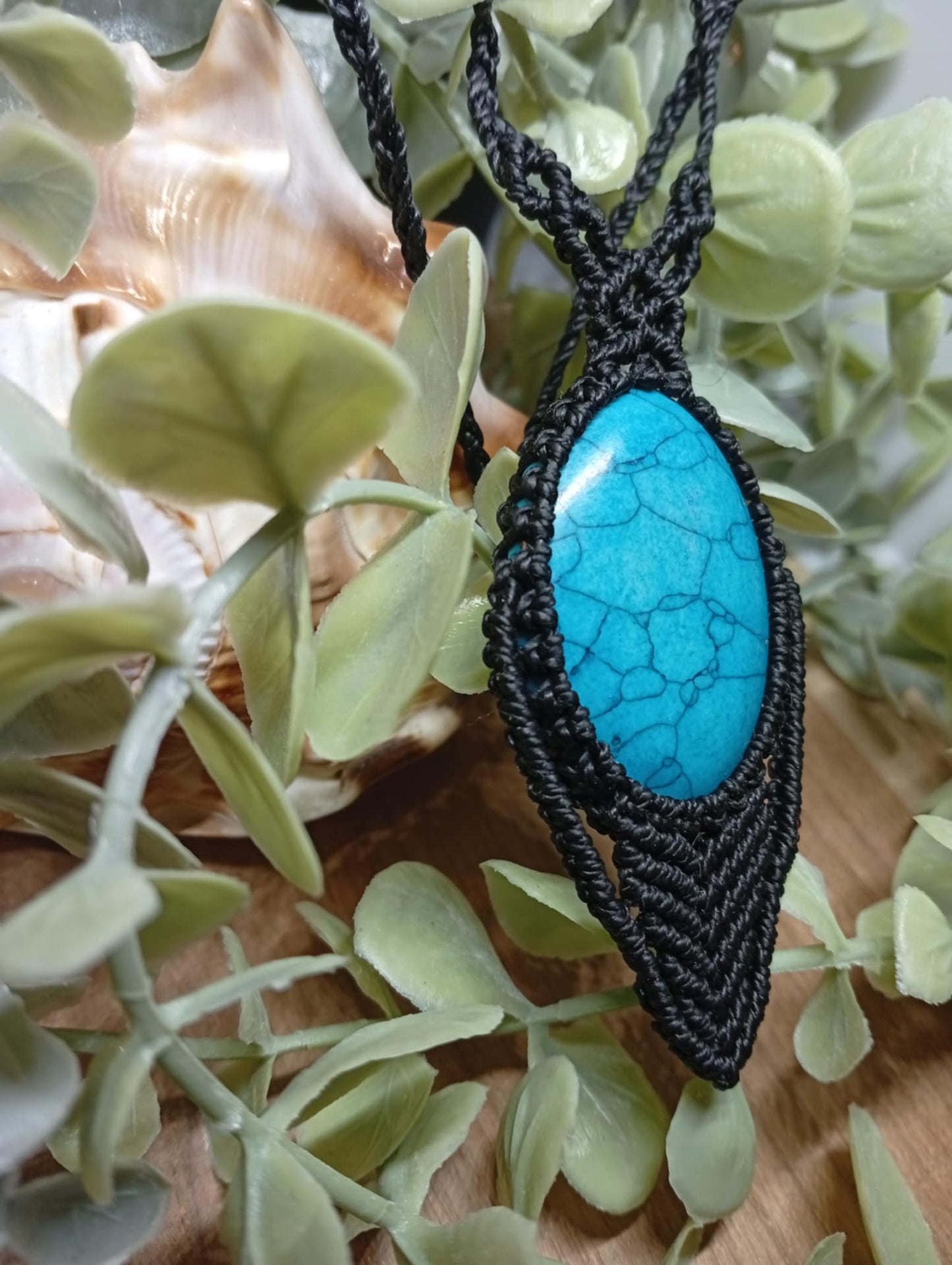 Collier en micro macramé: Turquoise Tréssée
