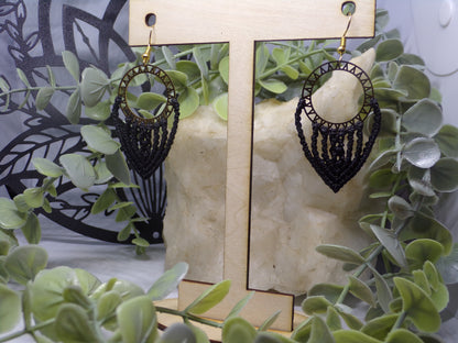 Boucles d'oreilles en macramé Soleil Doré