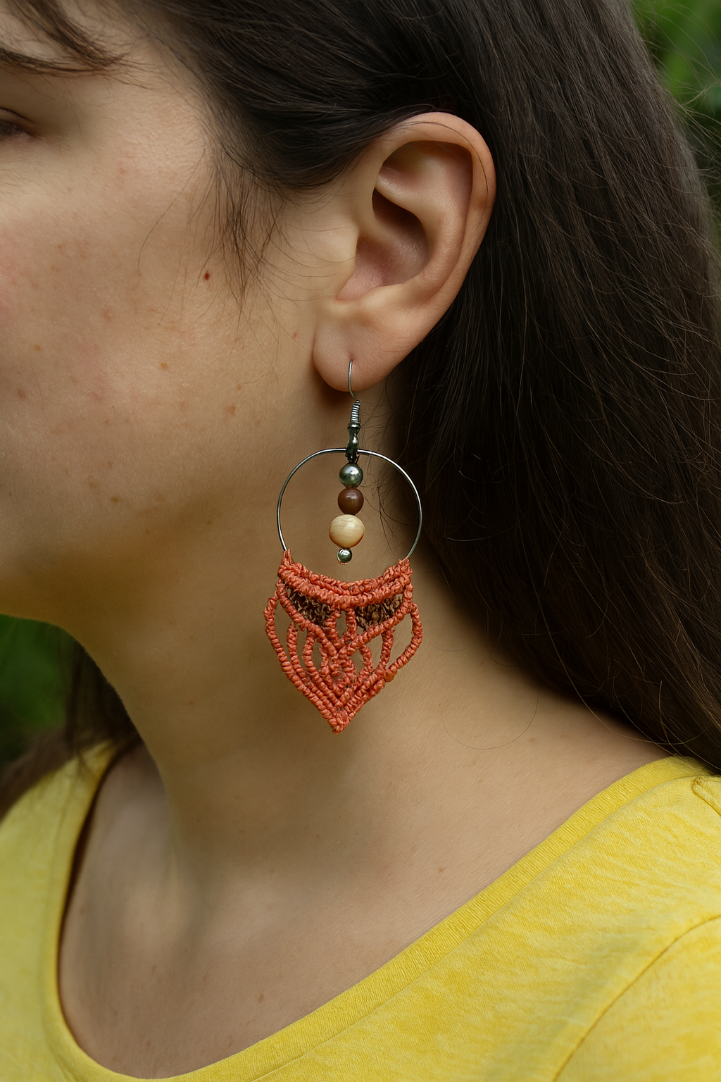 Boucles d'oreilles en macramé, tisseuses de rêves
