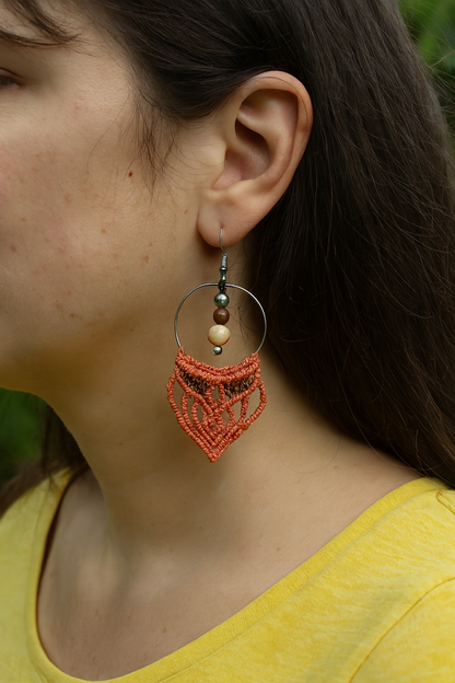 Boucles d'oreilles en macramé, tisseuses de rêves