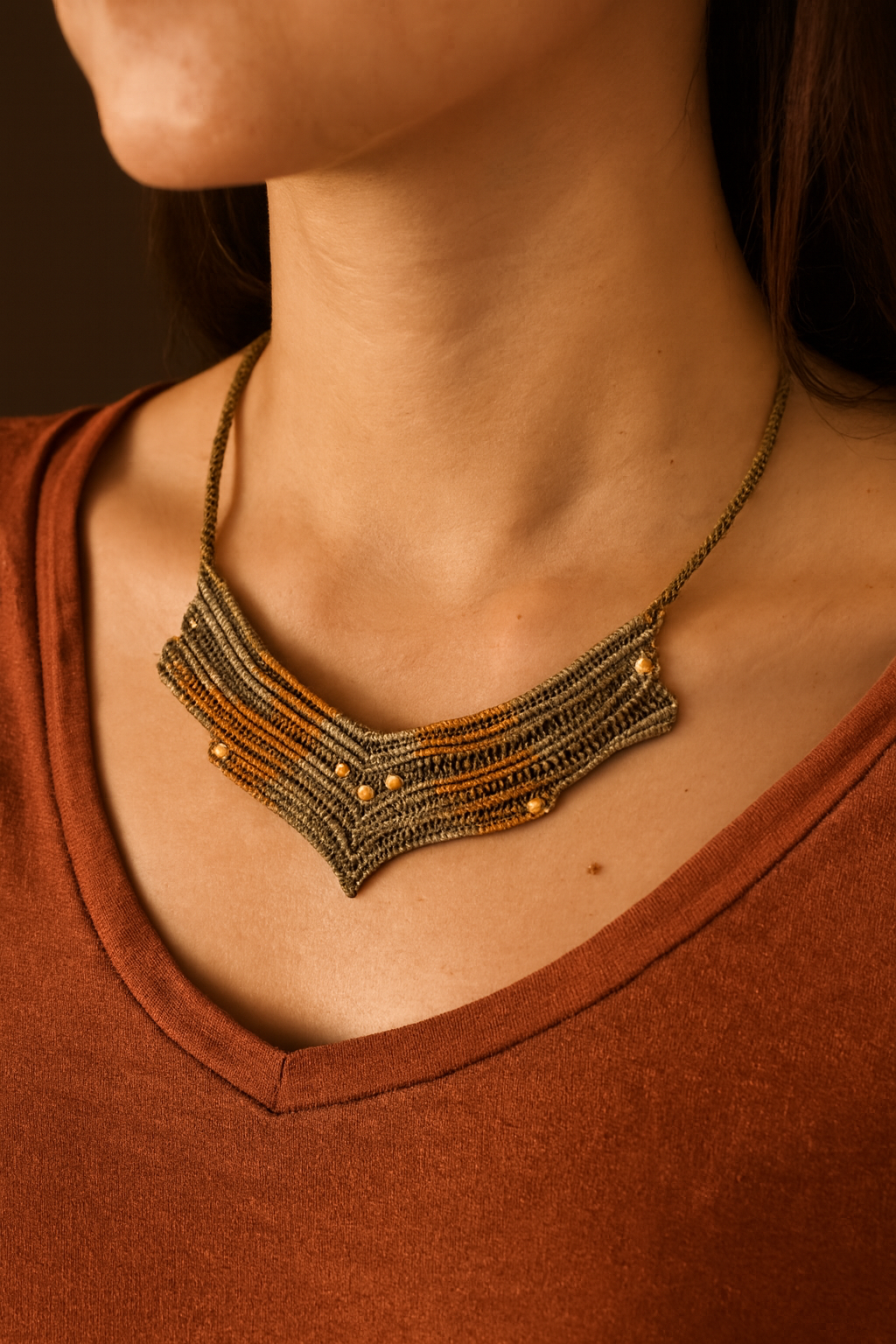 Rêve Tissé, collier en macramé