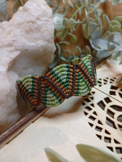 Bracelet en macramé ZigZag vert