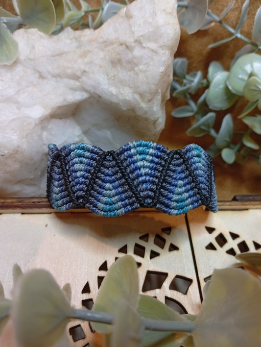 Bracelet en macramé ZigZag bleu