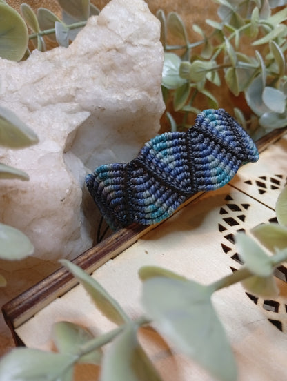 Bracelet en macramé ZigZag bleu
