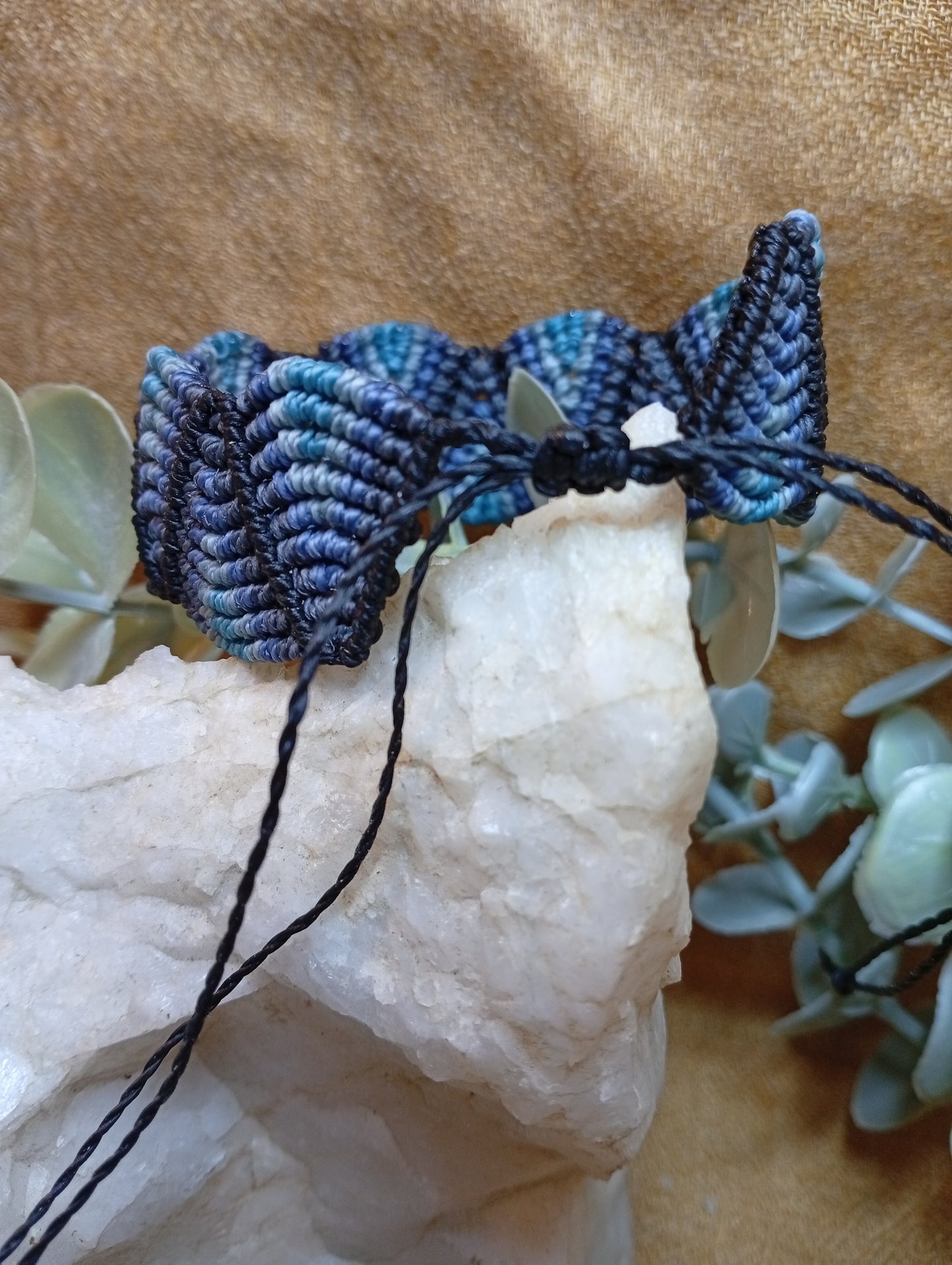 Bracelet en macramé ZigZag bleu