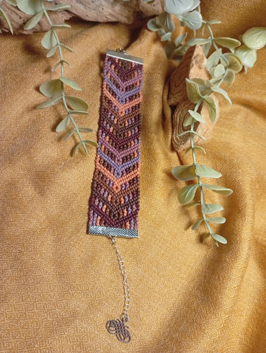 Bracelet en macramé Nova Pourpre