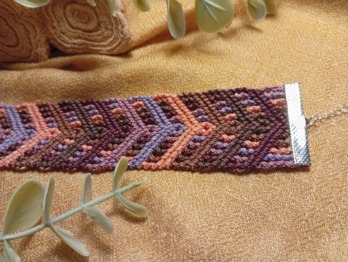 Bracelet en macramé Nova Pourpre