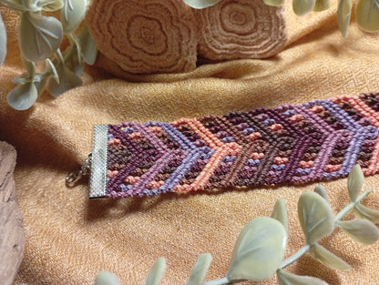 Bracelet en macramé Nova Pourpre