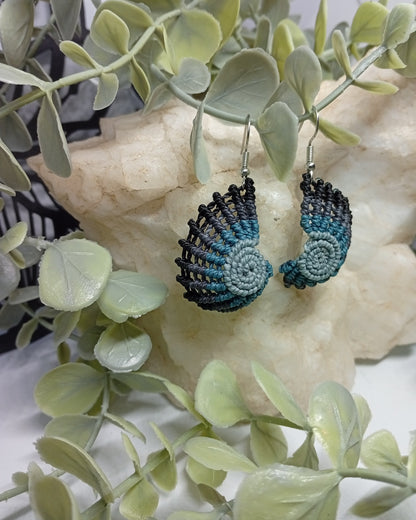Boucles d'oreilles en macramé Coquillage