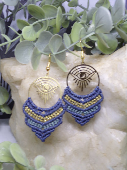 Boucles d'oreilles en macramé, Vision Intérieure