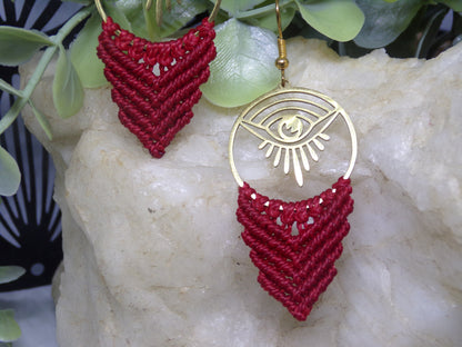 Boucles d'oreilles en macramé, Providence