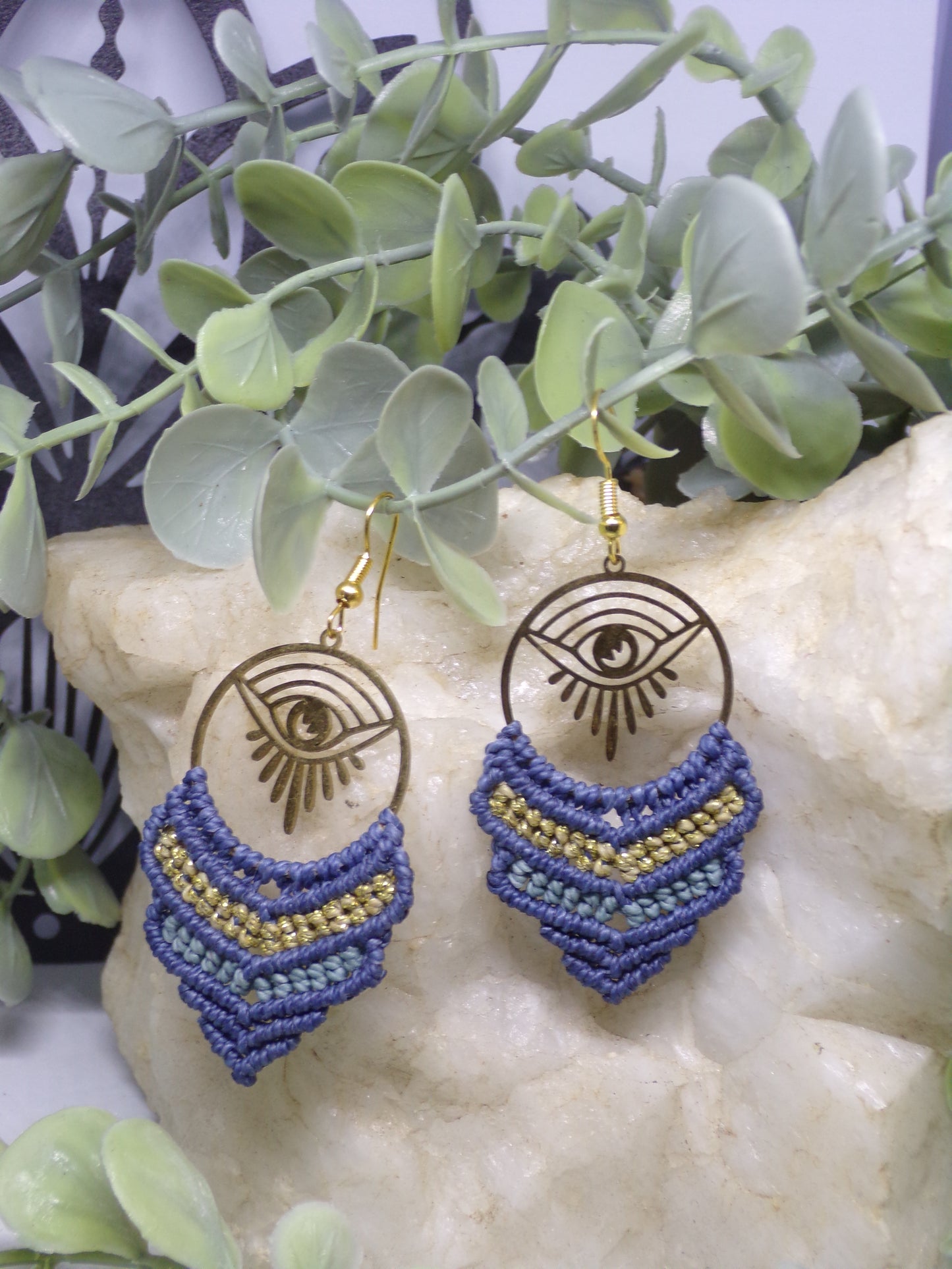 Boucles d'oreilles en macramé, Vision Intérieure