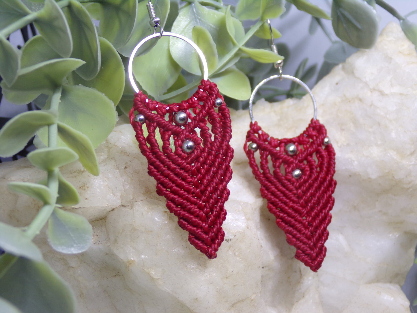 Boucles d'oreilles en macramé, Enchanteresses