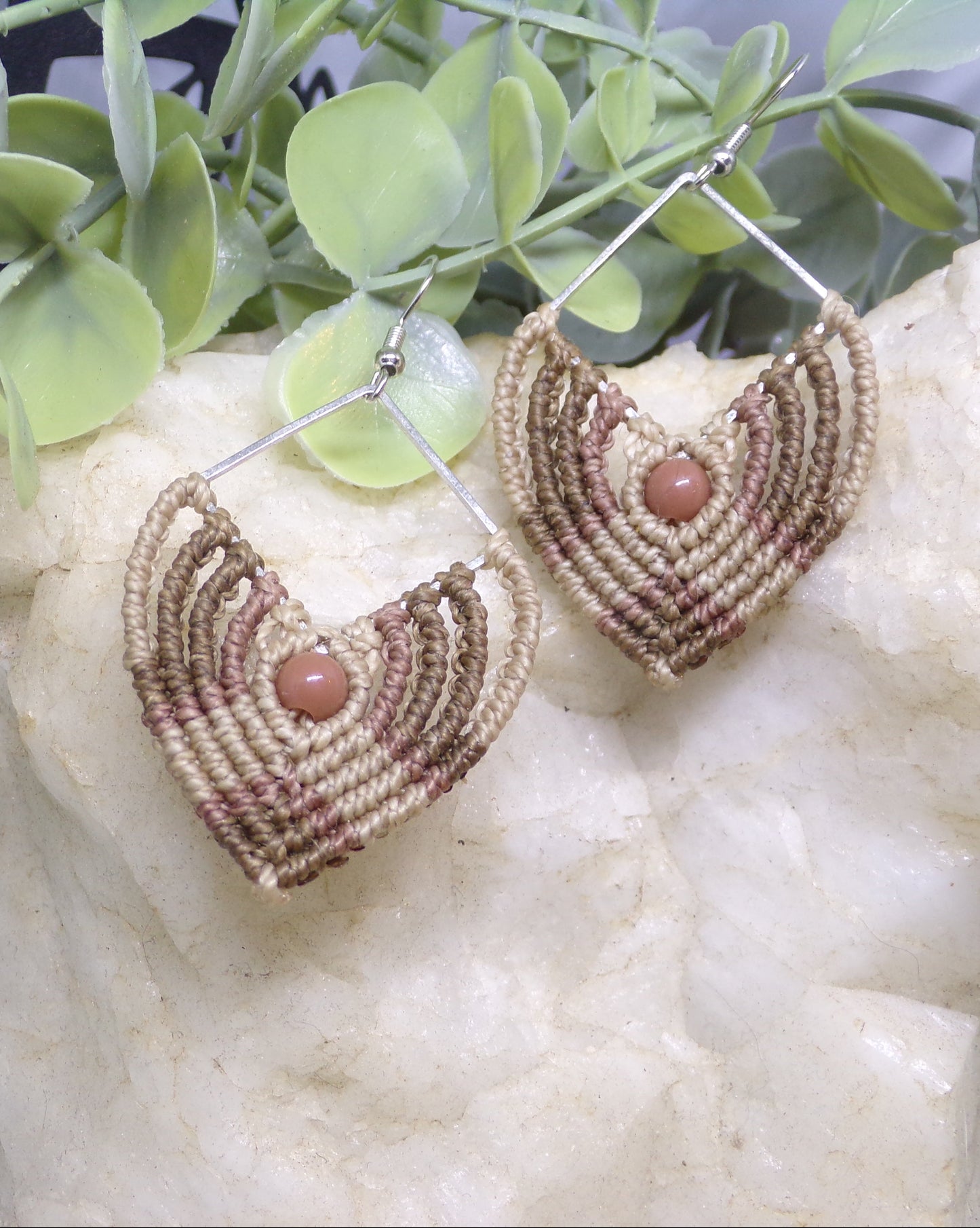 Boucles d'oreilles Fil à Fil, macramé