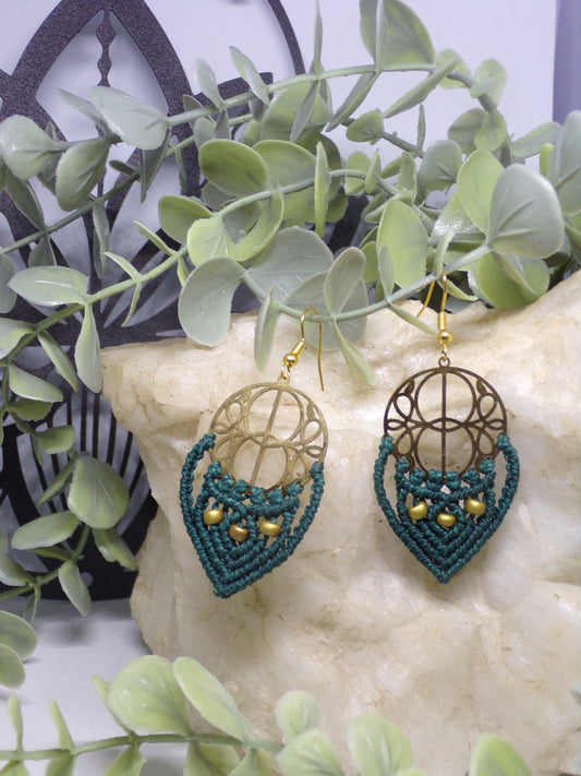 Boucles d'oreilles en macramé, Eclat Bohème