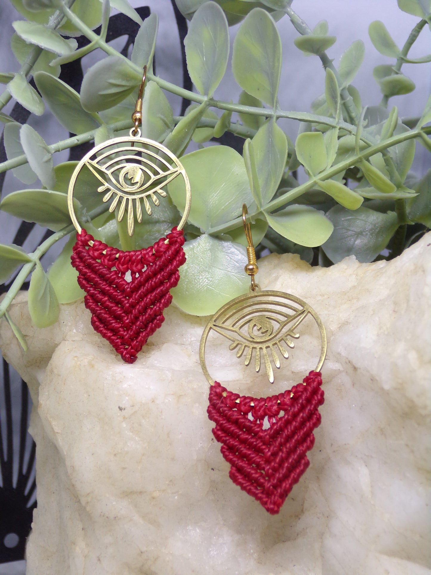 Boucles d'oreilles en macramé, Providence