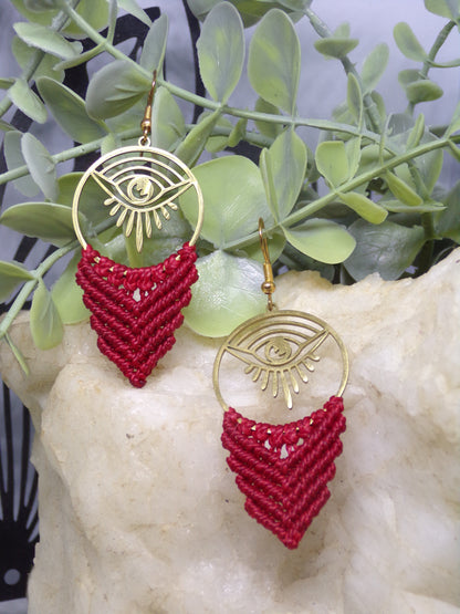 Boucles d'oreilles en macramé, Providence