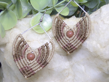 Boucles d'oreilles Fil à Fil, macramé