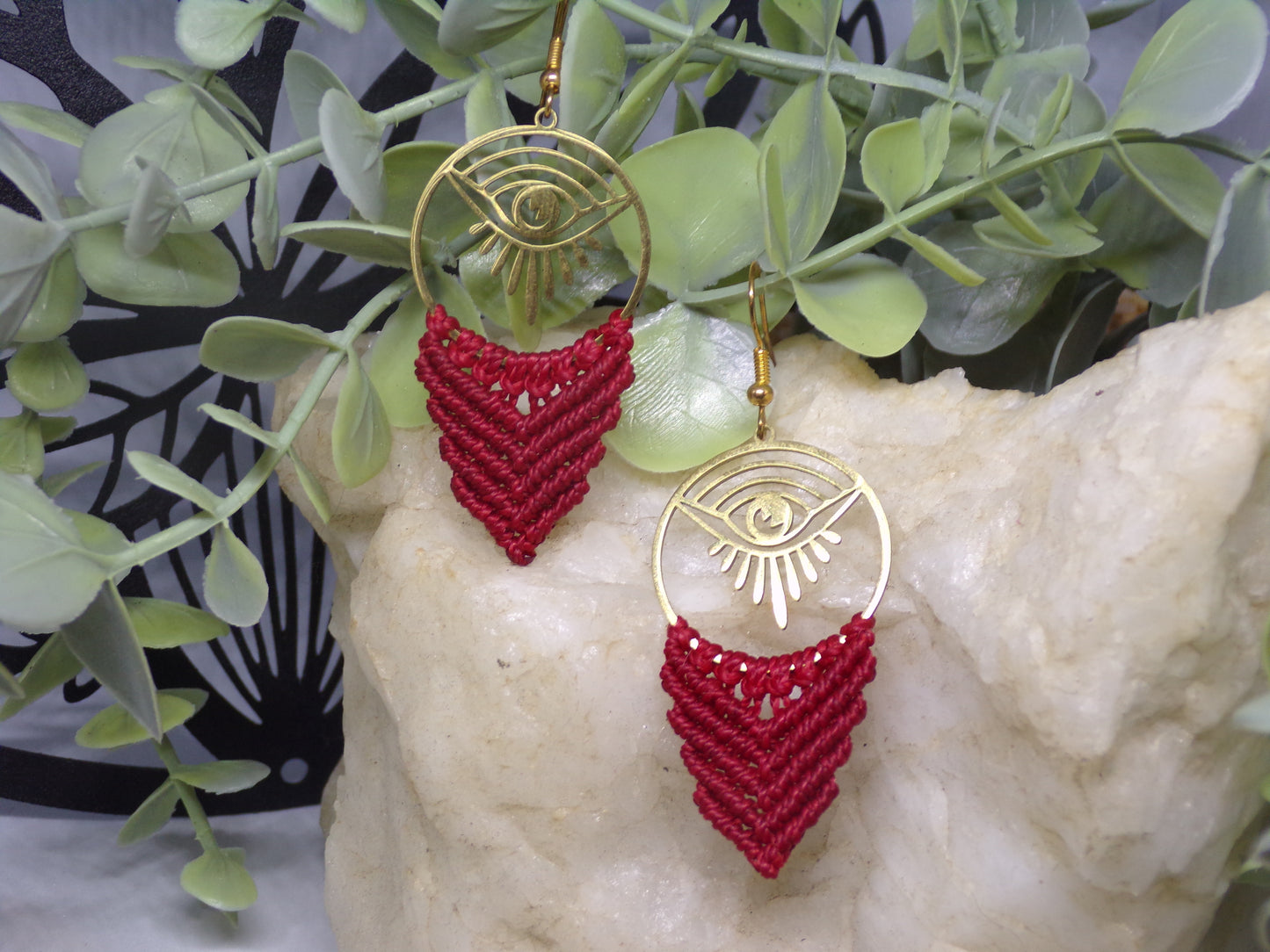 Boucles d'oreilles en macramé, Providence