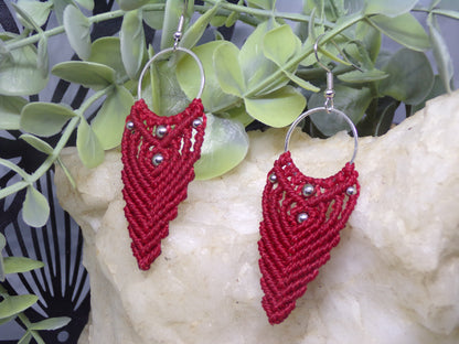 Boucles d'oreilles en macramé, Enchanteresses