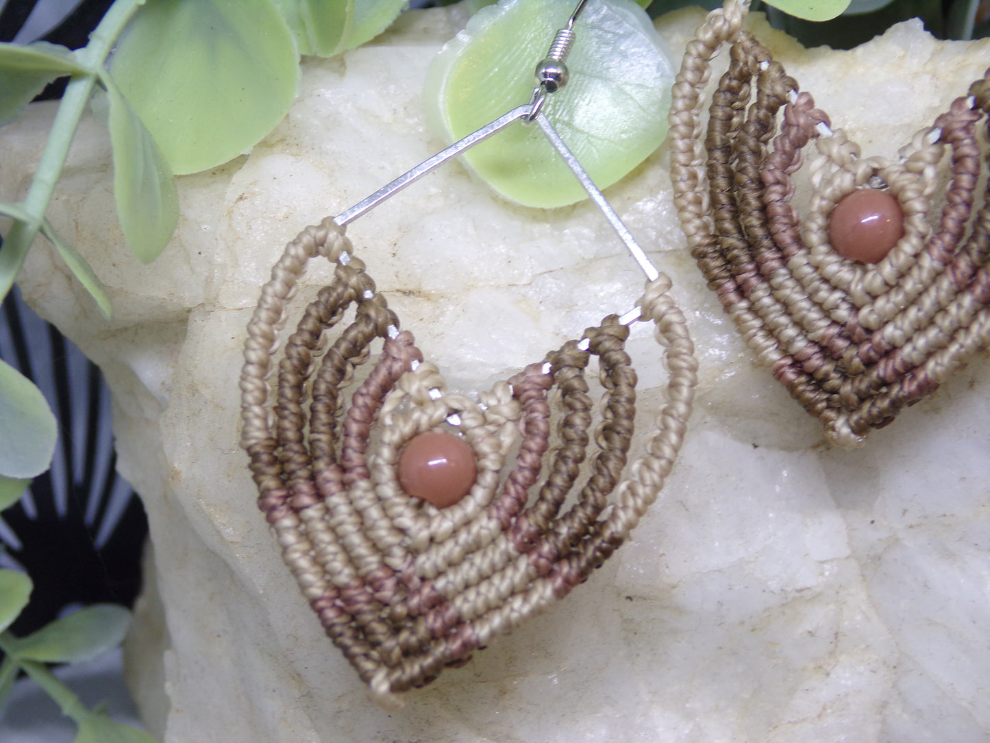Boucles d'oreilles Fil à Fil, macramé