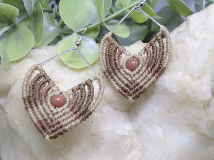 Boucles d'oreilles Fil à Fil, macramé